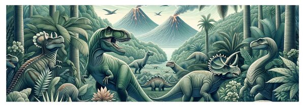 Obraz divoký svet dinosaurov