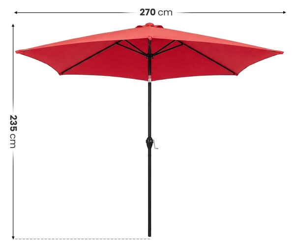 Ak furniture Záhradný slnečník ORIENT 270 cm červený