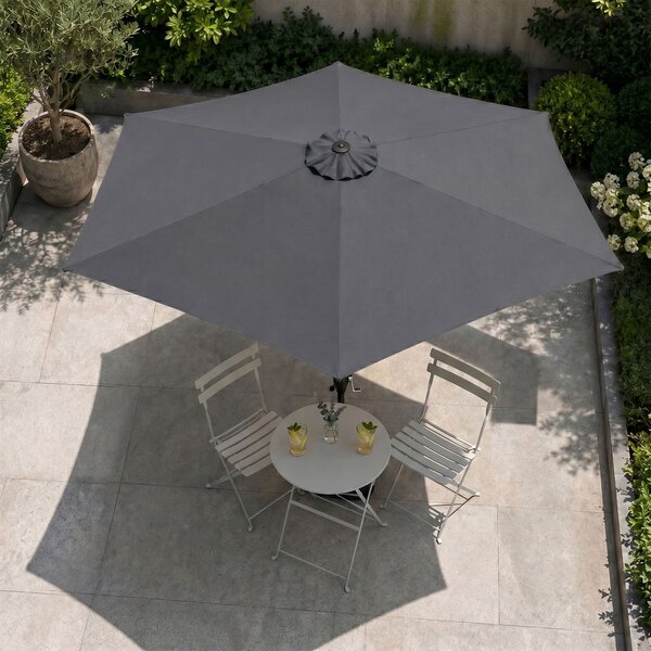 Ak furniture Záhradný slnečník ORIENT 270 cm tmavosivý