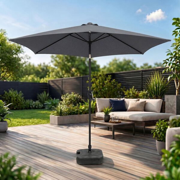 Ak furniture Záhradný slnečník ORIENT 270 cm tmavosivý