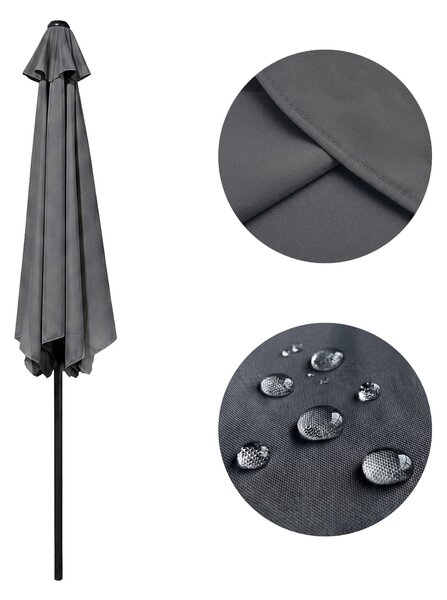 Ak furniture Záhradný slnečník ORIENT 270 cm tmavosivý