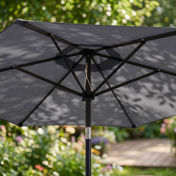 Ak furniture Záhradný slnečník ORIENT 270 cm tmavosivý