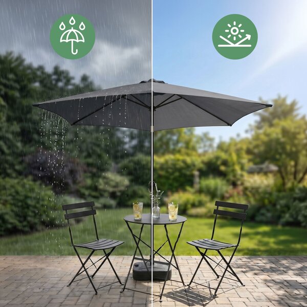 Ak furniture Záhradný slnečník ORIENT 270 cm tmavosivý