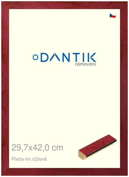 DANTIK rám na obraz 29,7x42 | PIATTA tm.růžová (Plexi Čiré)
