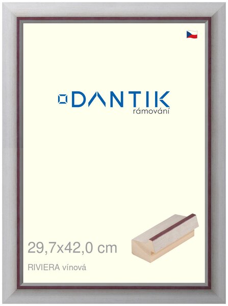 DANTIK rám na obraz 29,7x42 | RIVIERA vínová (Plexi Čiré)