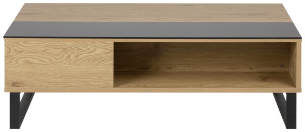 KONFERENČNÝ STOLÍK, čierna, farba duba, kov, sklo, kompozitné drevo, 110/60/35 cm Livetastic - Stolíky do obývačky, Online Only