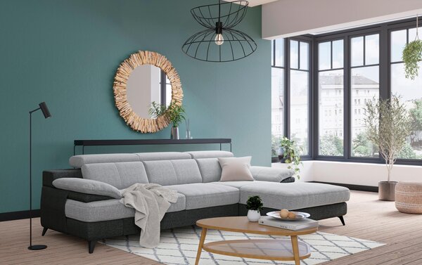 ROHOVÁ SEDAČKA, textil, grafitová, strieborná Livetastic - Sedačky, Online Only