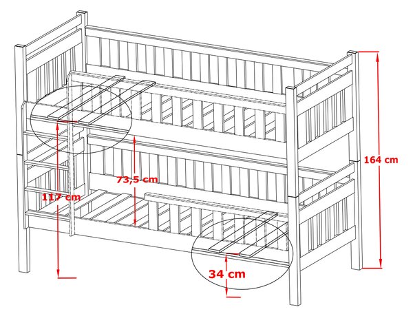 NovýNábytok.sk Detská posteľ 90 x 200 cm KARLA (s roštom a úl. priestorom) (biela). Akcia -20%. Vlastná spoľahlivá doprava až k Vám domov. 1013313