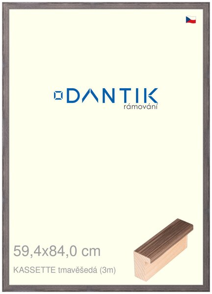 DANTIK rám na obraz 59,4x84 | KASSETTE tmavěšedá (Plexi Čiré)