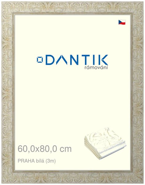 DANTIK rám na obraz 60x80 | PRAHA Bílá (Plexi Čiré)