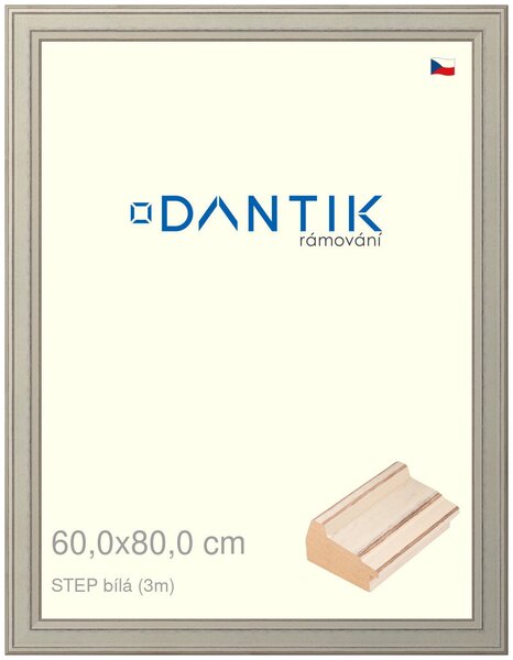 DANTIK rám na obraz 60x80 | STEP bílá (Plexi Čiré)