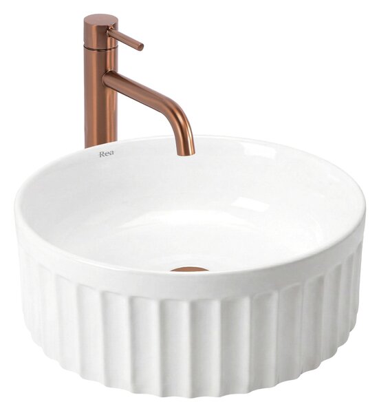 Rea Duo, umývadlo na dosku 380x380x145 mm, biela lesklá, REA-U3602