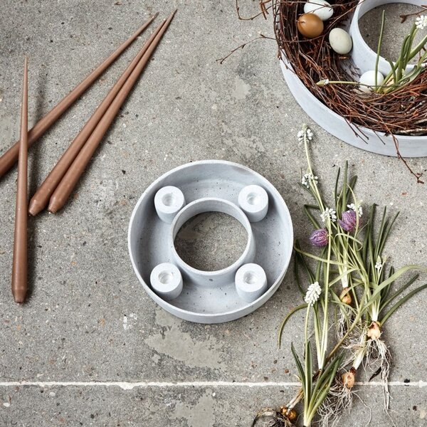 Svietnik The Ring Grey Polystone 26 cm