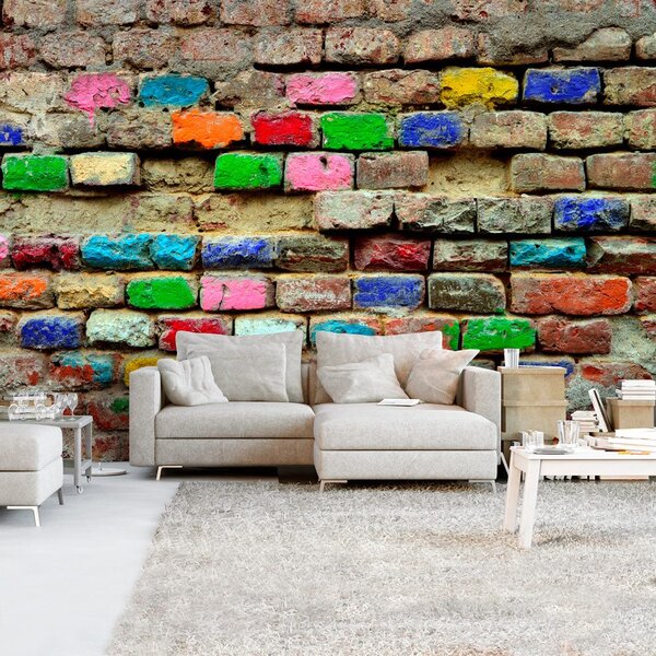 Samolepiaca tapeta pestrofarebné tehly - Colourful Bricks