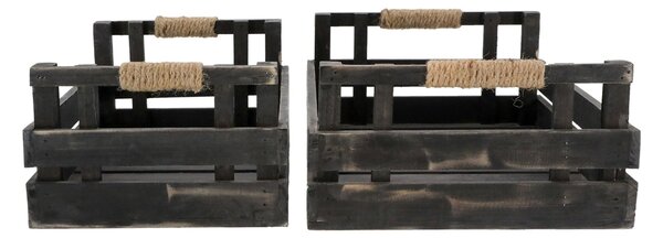 Drevený box Antique Coal Väčší