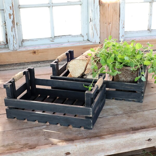 Drevený box Antique Coal Väčší