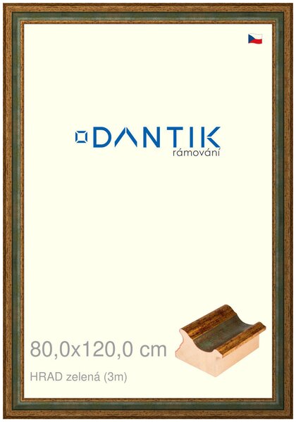DANTIK rám na obraz 80x120 | HRAD zelená (Plexi Čiré)