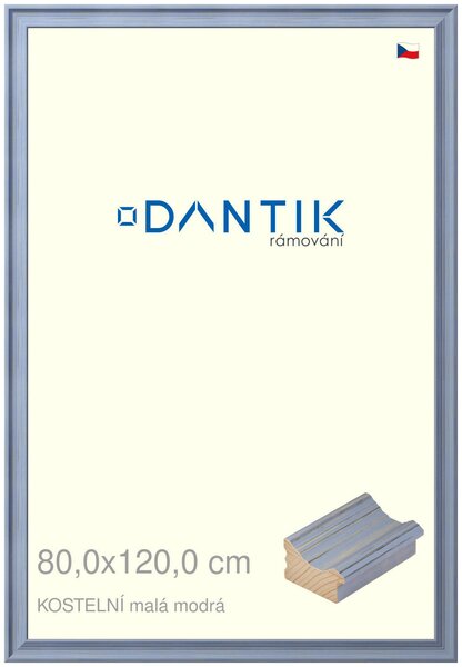 DANTIK rám na obraz 80x120 | KOSTELNÍ malá modrá (Plexi Čiré)