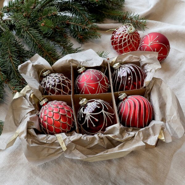 Vianočná ozdoba Cherry Ø 8 cm – set 6 ks