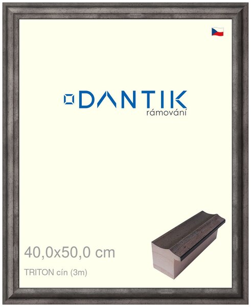 DANTIK rám na obraz 40x50 | TRITON cín (Plexi Čiré)