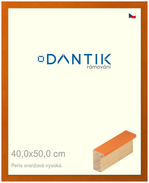 DANTIK rám na obraz 40x50 | PERLA oranžová vysoká (Plexi Čiré)