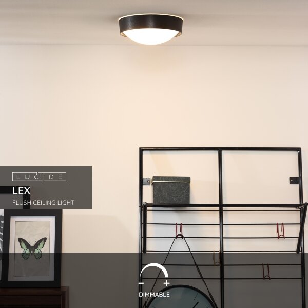 Lucide 08109/01/30 - Stropné svietidlo LEX 1xE27/9W/230V čierna