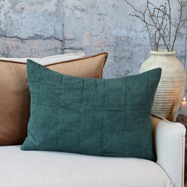 Prešívaný poťah na vankúš Aix Forest Green 40 × 60 cm