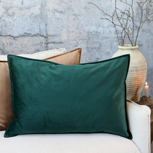 Zamatový poťah na vankúš Aix Forest Green 50 × 70 cm