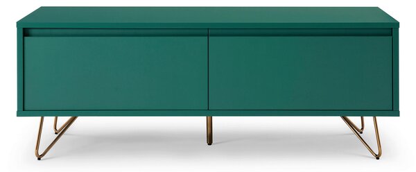 NÍZKA KOMODA, zelená, mosadzná, 120/45/40 cm Livetastic - Online Only drobný nábytok, Online Only