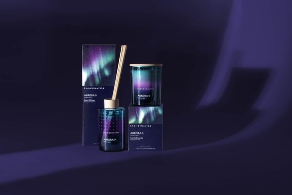 Darčekový set AURORA (polárna žiara) – vonná sviečka a difuzér