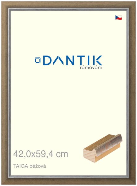 DANTIK rám na obraz 42x59,4 | TAIGA béžová (Plexi Čiré)