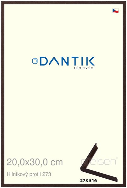 DANTIK rám na obraz 20x30 | ALU Dýha wenge tmavá (Sklo Čiré)
