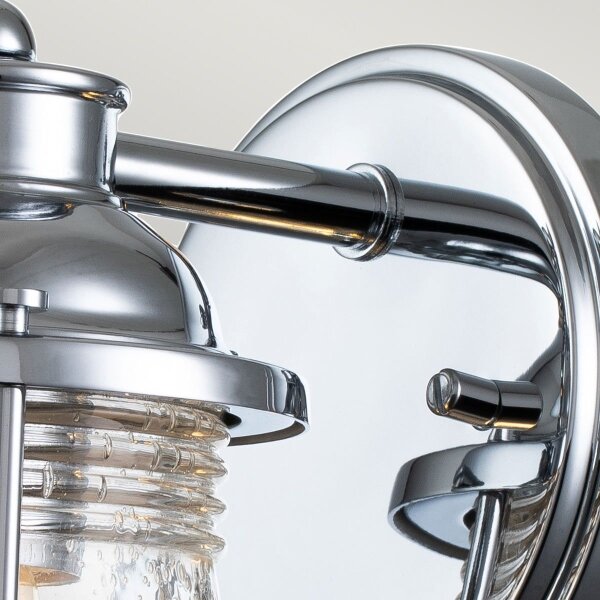 Quintiesse QN-ASHLANDBAY1-PC-BATH-Vonkajšie nástenné svietidlo ASHLAND BAY 1xE27/60W/230V IP44