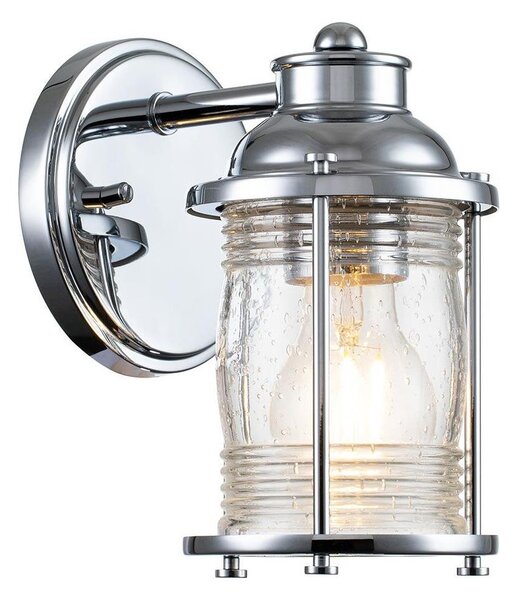 Quintiesse QN-ASHLANDBAY1-PC-BATH-Vonkajšie nástenné svietidlo ASHLAND BAY 1xE27/60W/230V IP44