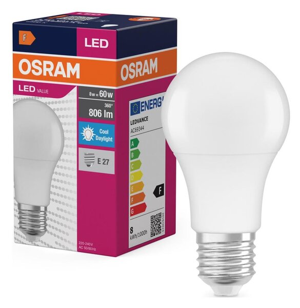 LED žiarovka A60 E27/8W/230V 6500K - Osram
