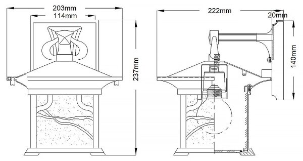 Quintiesse QN-MORRIS-M - Vonkajšia nástenná lampa MORRIS M 1xE27/60W/230V IP44 bronzová