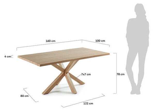 MUZZA JEDÁLENSKÝ STÔL ARYA TABLE 160 X 100 cm PRÍRODNÝ