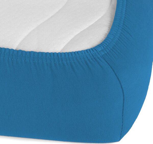 Jersey napínacie prestieradlo na extra vysoký matrac JR-016 Modré 80 x 200 - výška 40 cm