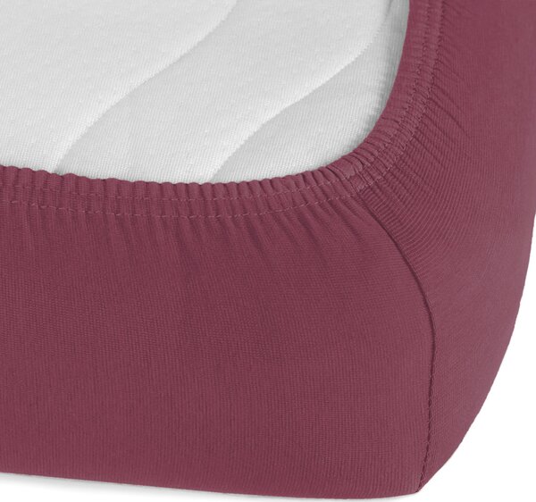Jersey napínacie prestieradlo JR-011 Bordó 160 x 200 - výška 20 cm