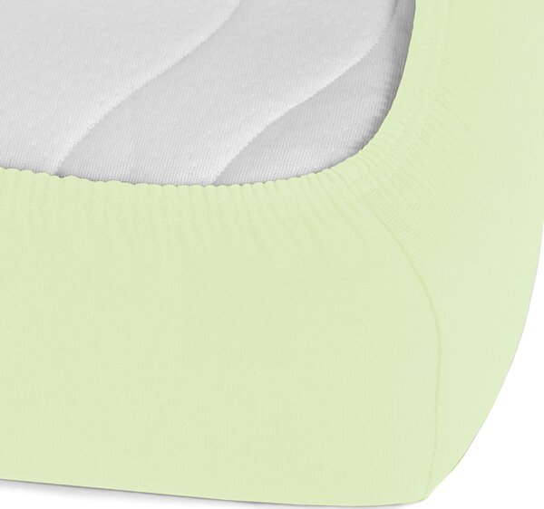 Jersey napínacie prestieradlo na extra vysoký matrac JR-018 Pastelovo zelené 80 x 200 - výška 40 cm