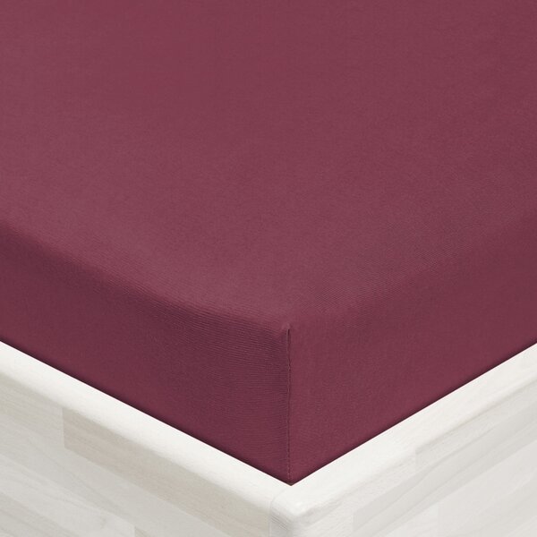 Jersey napínacie prestieradlo JR-011 Bordó 160 x 200 - výška 20 cm