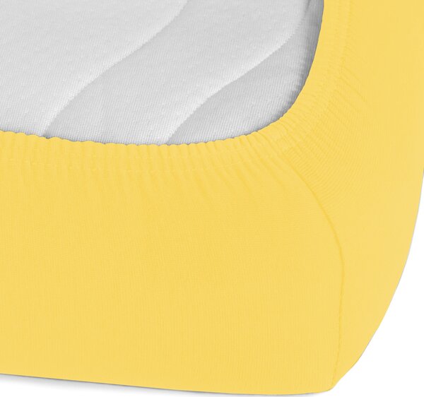 Jersey napínacie prestieradlo JR-003 Žlté 90 x 200 - výška 20 cm