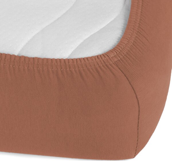 Jersey napínacie prestieradlo JR-023 Orieškovo hnedé 90 x 200 - výška 20 cm