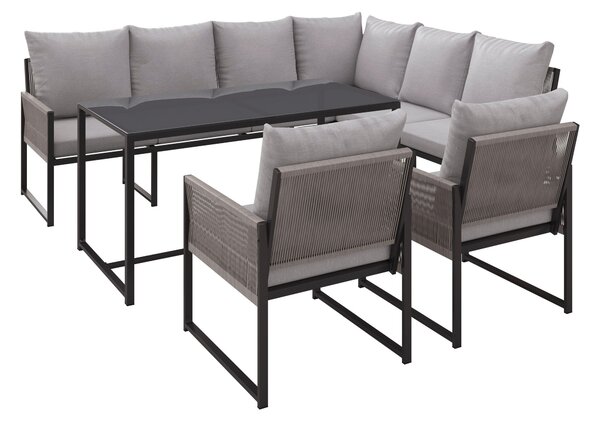 ZÁHRADNÁ ZOSTAVA 5-dielne, kov, plast, sklo, textil Ambia Garden - Série záhradného nábytku