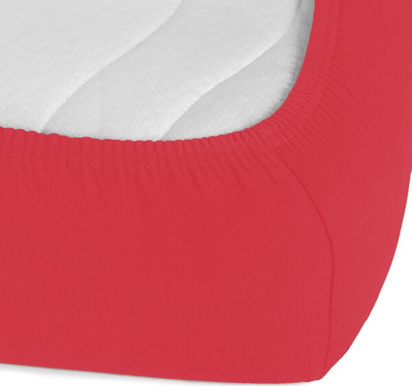 Detské jersey napínacie prestieradlo do postieľky JR-007 Sýto červené 60 x 120 x 10 cm - do postieľky