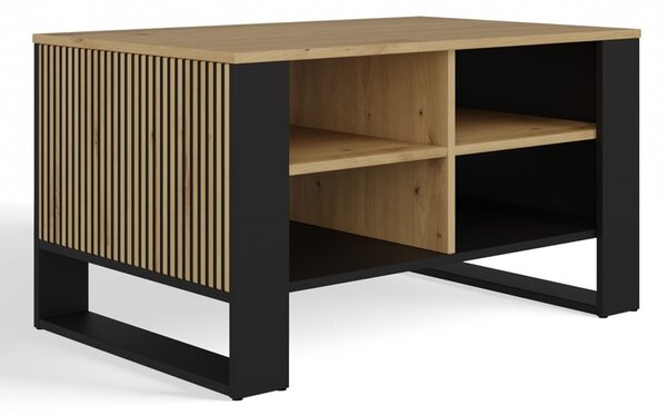 Konferenčný stolík MODERN 4P SLIM - čierna /dub artisan