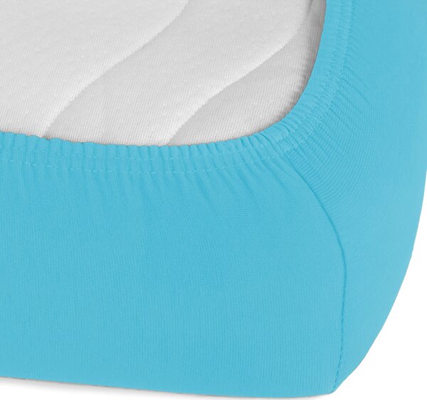 Detské jersey napínacie prestieradlo do postieľky JR-017 Azúrovo modré 60 x 120 x 10 cm - do postieľky