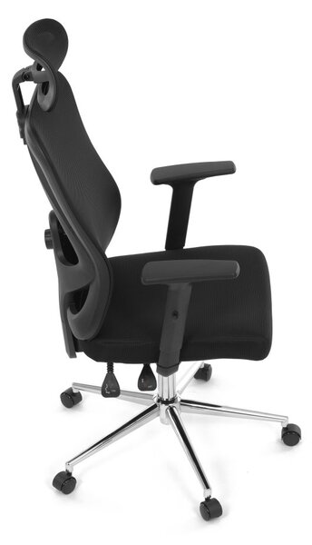 Kancelárska ergonomická stolička LUMOS — sieťovina, čierna