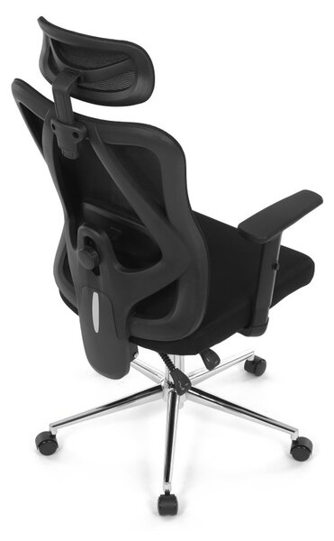 Kancelárska ergonomická stolička LUMOS — sieťovina, čierna
