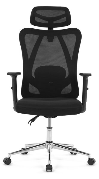 Kancelárska ergonomická stolička LUMOS — sieťovina, čierna